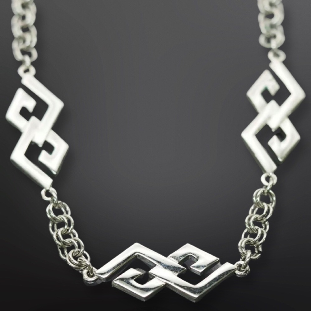 AUTHENTIC VINTAGE GIVENCHY SILVERTONE CHAIN GG CLASP LONG NECKLACE 30" NR - Picture 5 of 12